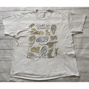 Cool Cats & Kittens T Shirt Men's 2XL Graphic Print Animal Carol Baskins Defect